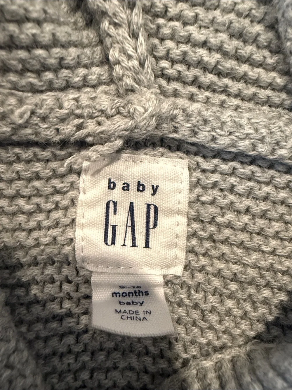 GAP Baby Hooded Knit Puffer Jacket with Bear Ears - Light Gray